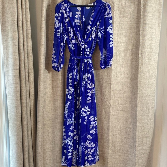 Calvin Klein Blue Floral Dress - Picture 1 of 5